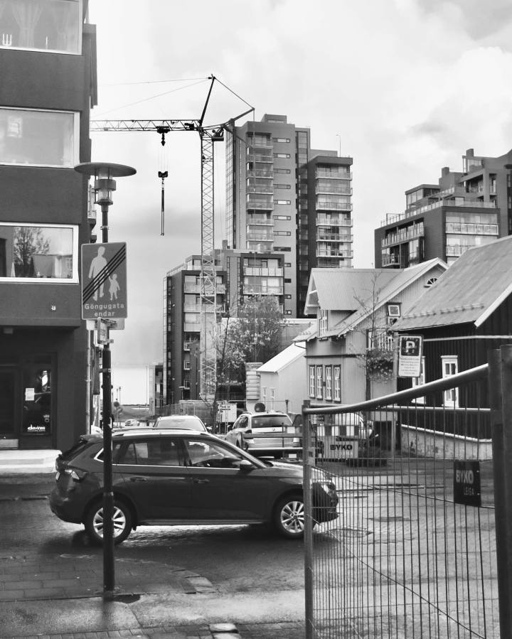 Hverfisgata street in Reykjavik.