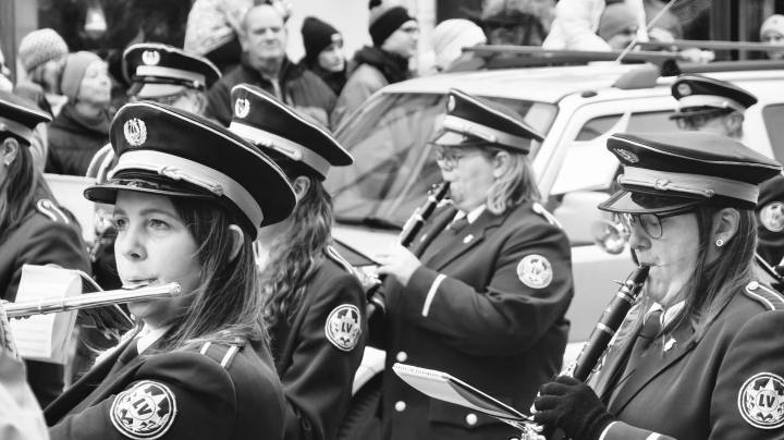 Orchestra players in Reykjavik